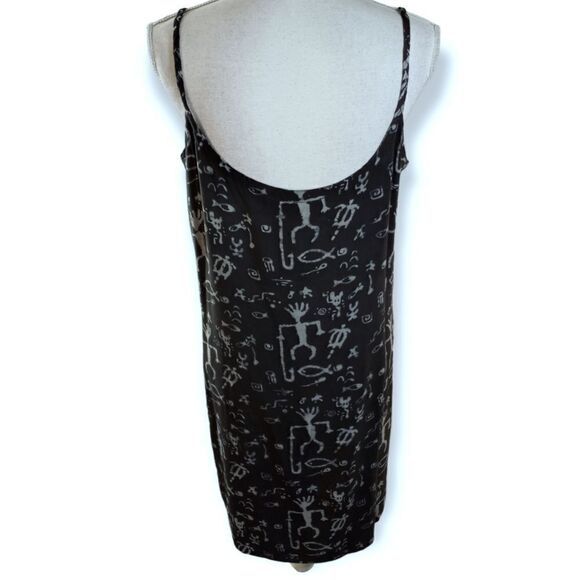 VINTAGE EASTERN SUN BLACK TRIBAL PINK SLIP DRESS SZ.M EUC - Picture 5 of 7